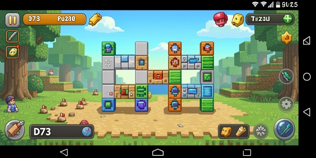 Tampilan gameplay D73 yang menantang dengan beragam puzzle.