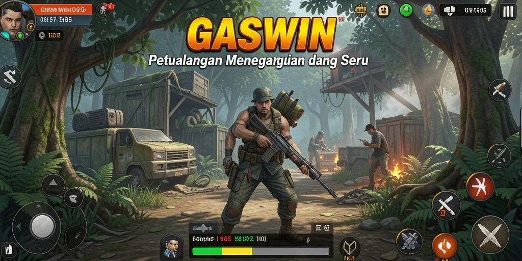 Tampilan gameplay GASWIN yang menakjubkan saat menjelajahi dunia petualangan.