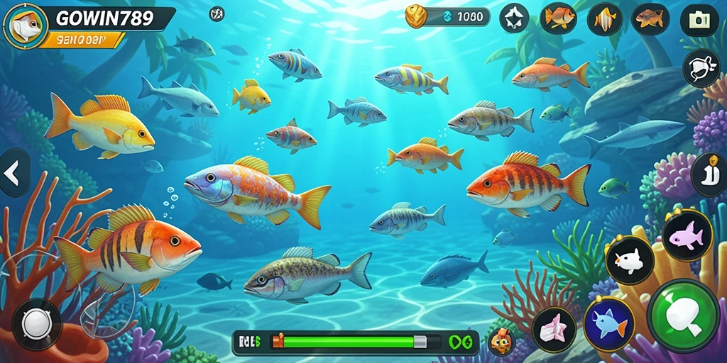 Tampilan gameplay GOWIN789 yang menegangkan saat menembak ikan.