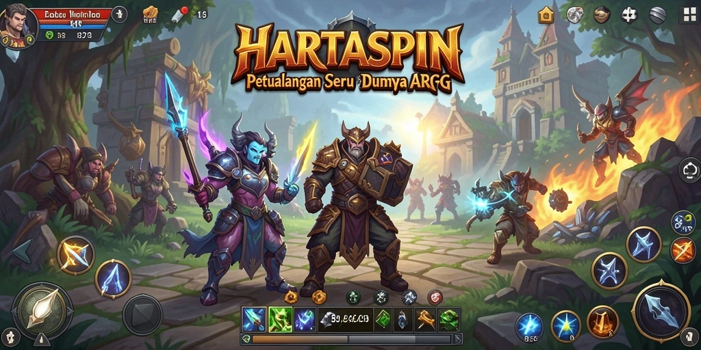 Screenshot gameplay HARTASPIN menunjukkan aksi seru di dunia ARPG.
