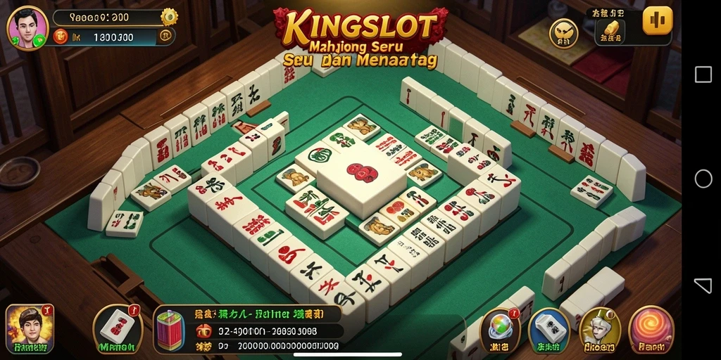 Screenshot gameplay KINGSLOT menampilkan suasana seru permainan Mahjong.