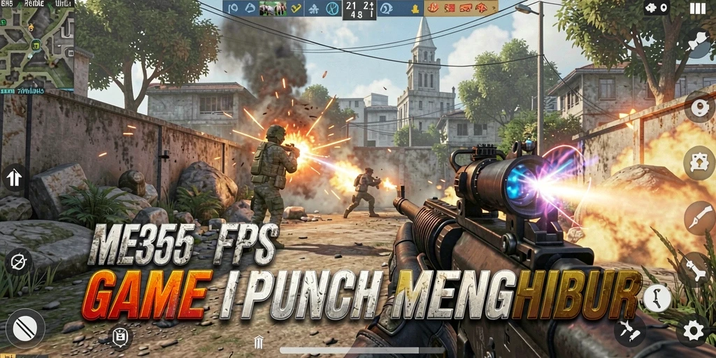 Gameplay intens ME355 dengan aksi FPS yang mendebarkan.