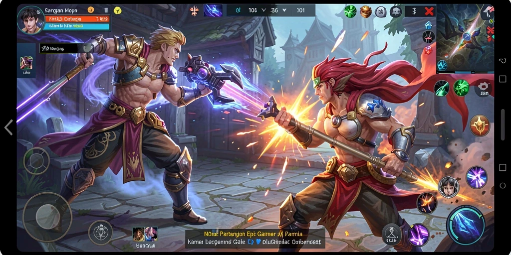 Screenshot gameplay N06 menampilkan aksi seru di arena MOBA.