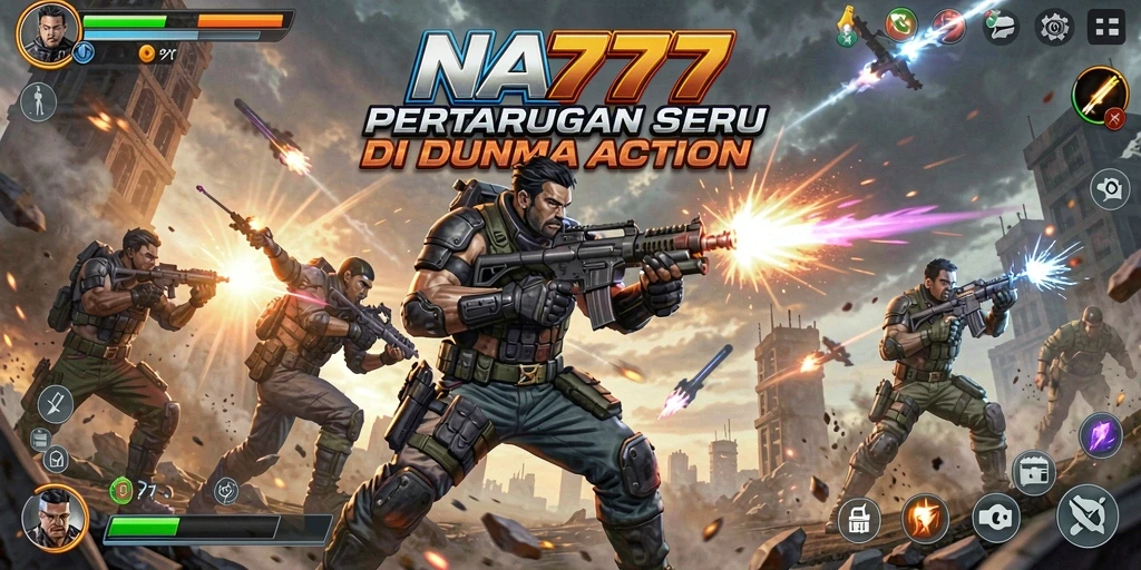 Tangkapan layar menunjukkan aksi mendebarkan dalam gameplay NA777.