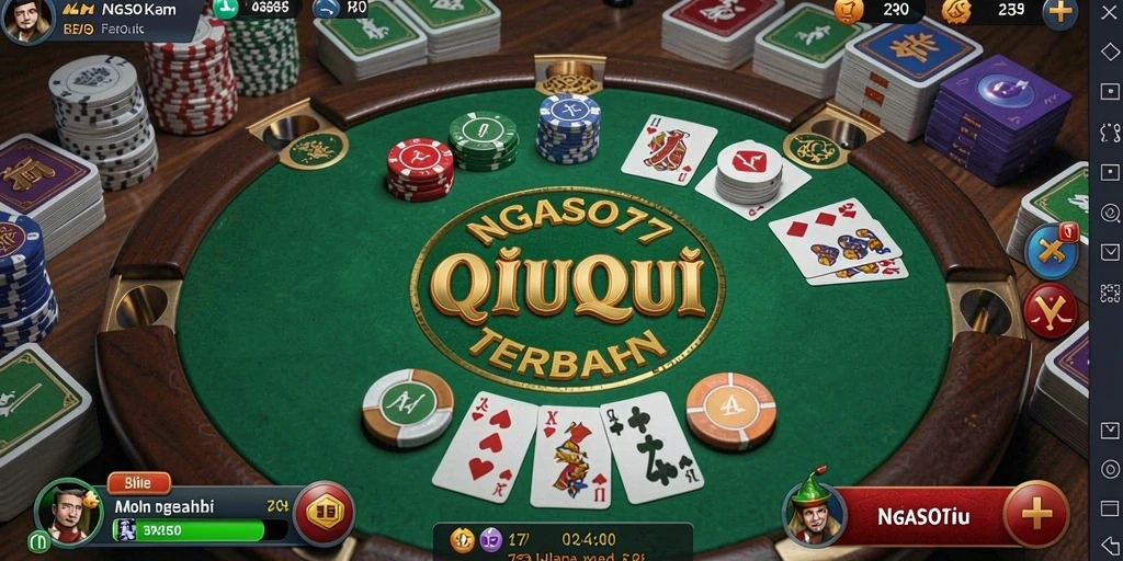Screenshot game QiuQiu NGASO77 menampilkan momen seru saat bermain.