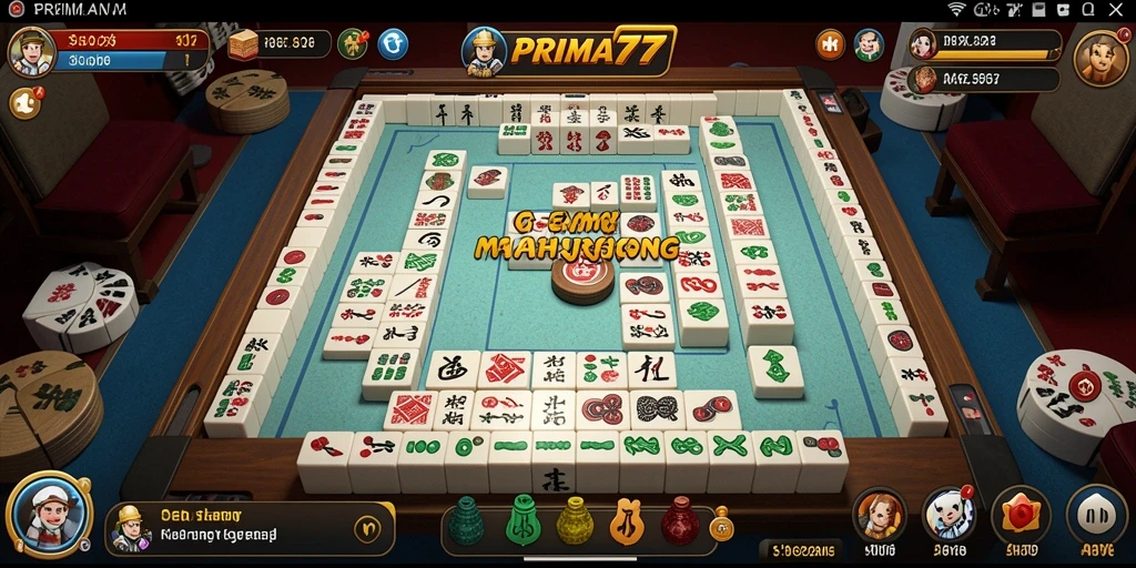 Tampilan screenshot utama PRIMA77 menampilkan gameplay Mahjong yang menarik.