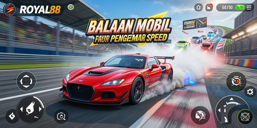 Tampilan gameplay menarik di balapan yang mendebarkan.