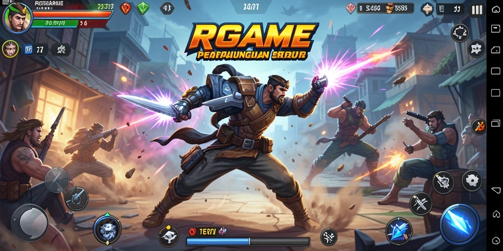 Gambaran gameplay RPGAME saat pertarungan sengit antar karakter.