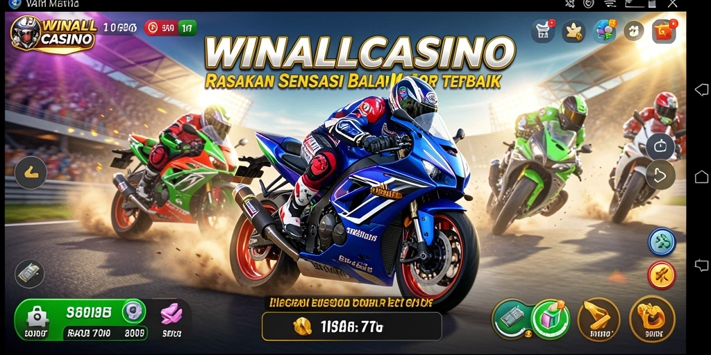 Tampilan gameplay seru dari balapan motor di WINALLCASINO.